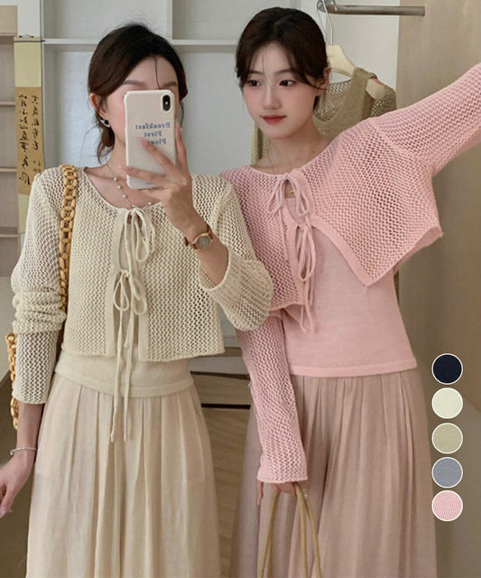 【1セットで2通り】メッシュカーディガン＆キャミソールセット